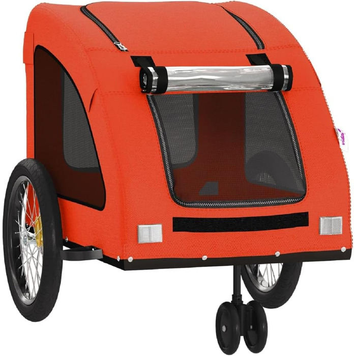 Причіп для тварин на велосипед, Оксфорд та залізо, для дому, оранжевий (125 x 52 x 53 см)