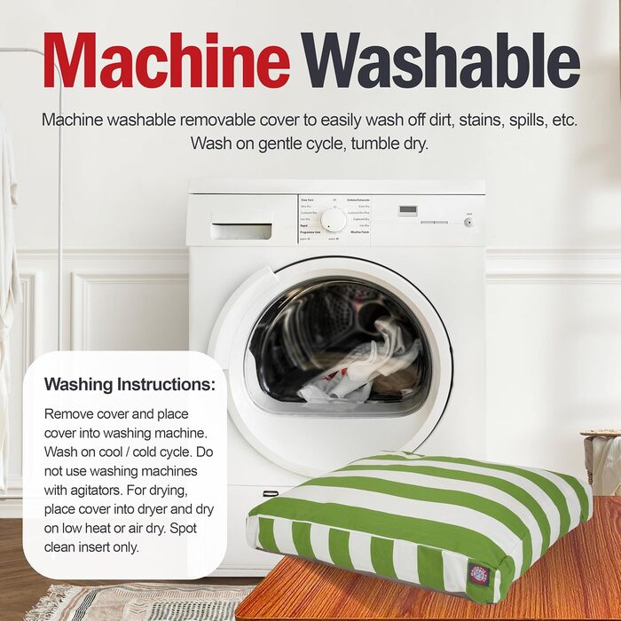 Велике лежак для собак Majestic Pet прямокутний, XL, 127x107x13 см, салатовий, знімний, зручний, неслизький, для дому