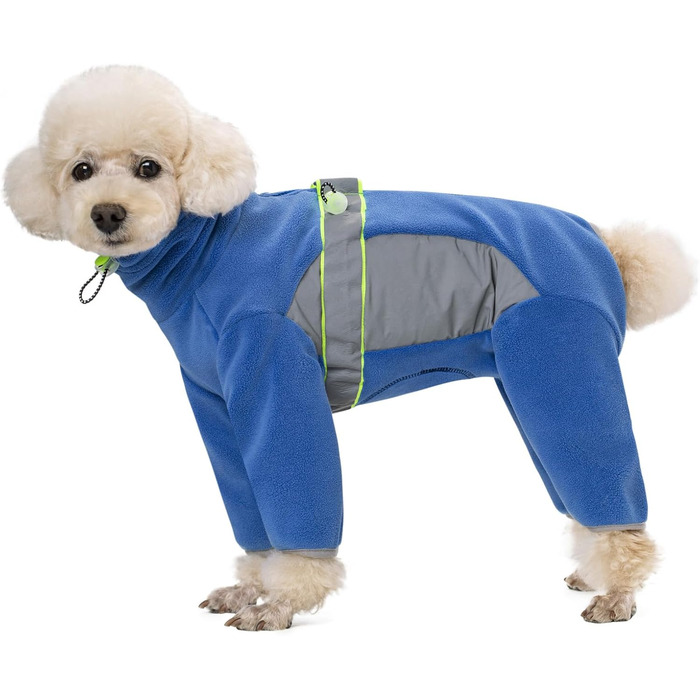 Теплий зимовий пуховик для собак BT Bär, блакитний, розмір S, з кільцем D, регульований, з блискавкою