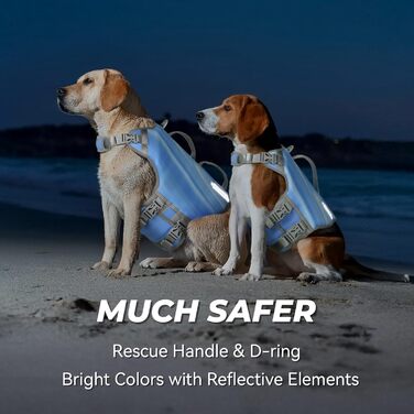 Жилет рятувальний для собак VIVAGLORY Neoprene, блакитний, розмір S (51-56 см)