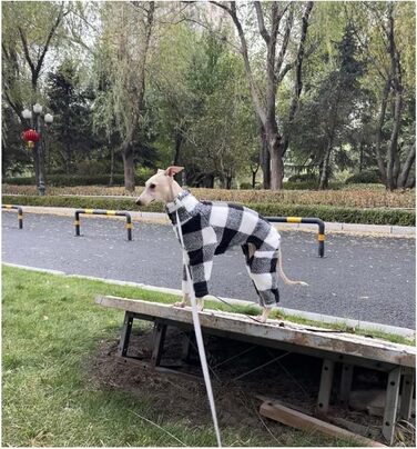 Теплий флісовий комбінезон для собак на зиму, повне покриття тіла, для маленьких, середніх та великих собак (L, чорний/білий)