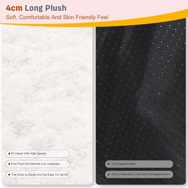 PETCUTE Лежанка для собак великих та середніх порід, плюшеве м'яке ліжко з антиковзною основою, 40x40 см, біле