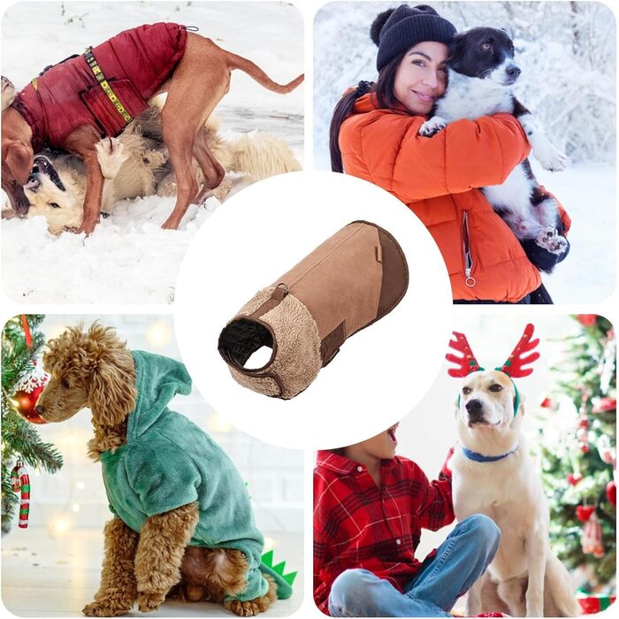 Зимова куртка для собак, тепла, машинного прання, вітронепроникна, для маленьких та середніх цуценят, для дому та вулиці, прогулянок та поїздок (XL)
