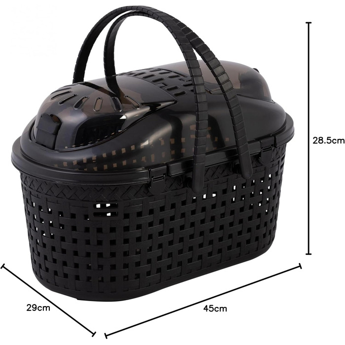 Переносна переносна клітка-переноска для кота/собаки Iris Ohyama, чорна, 45x29x28.5 см, MPC-450