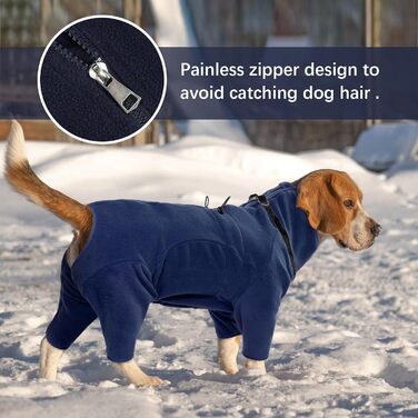 Теплий зимовий пуловер для собак з інтегрованим дзвоником, фліс, для малих, середніх та великих собак, зелений (L, Blue)