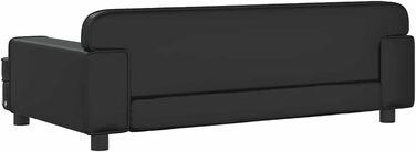 Ляжка для собак, м'яка подушка для собак, диван-софа для маленьких собак, лежанка для домашніх тварин, лежанка для котів, чорна штучна шкіра, 90 x 53 x 30 см