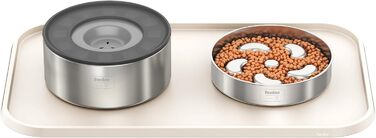 Підкладка під годівницю для тварин Feedoo: стійка до деформації, з піднятим бортиком, водонепроникна силіконова вставка, неслизька основа, захищає підлогу, BPA-free, придатна для миття в посудомийній машині