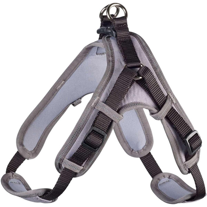 Шлея для собак HUNTER Neopren Vario Quick, XS-S, чорна/сіра, нейлон, неопрен, з відбивачами