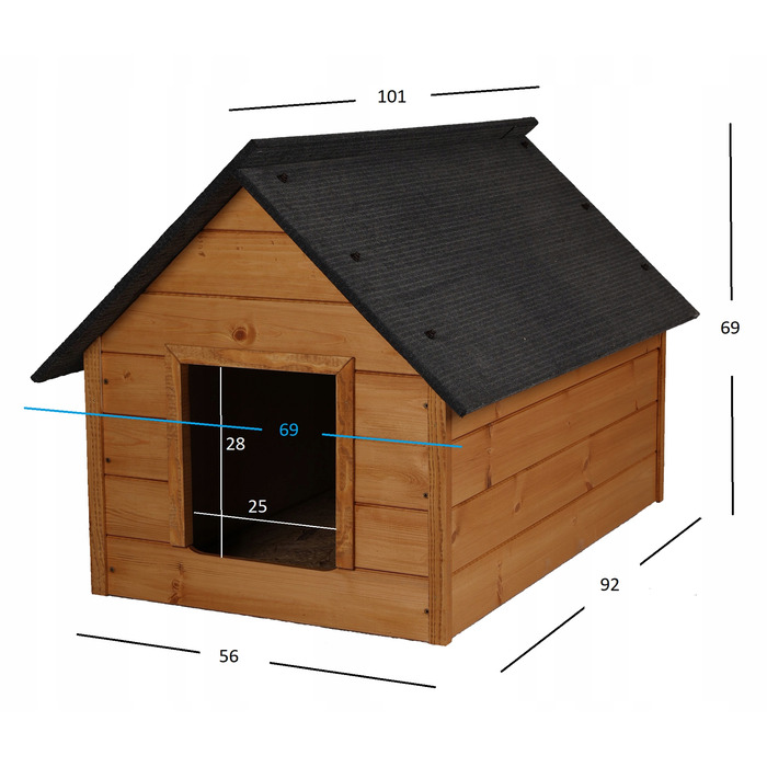 Буда для собаки MebloStyl, дерево, зовнішні розміри: 101 см x 69 см x 69 см