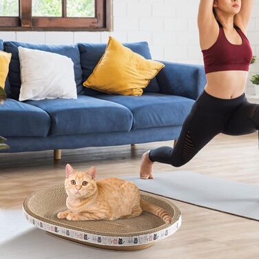 Кігтеточки для котів з гофрокартону 2 шт. - круглі та овальні, для кігтекартону, іграшок, ліжка та кігтекартону