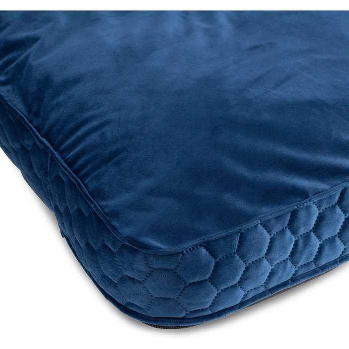 Крісло-ліжко для собак XL | М'яке ліжко з Memory Foam | Підстилка для великих собак | Практичне та зручне ліжко для собак | Імітація замші | Розмір XXL: 100 x 120 см, Колір: Темно-синій (Вельвет)