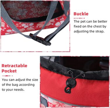Рюкзак-переноска для кота/маленького собаки/щеня, Cinf - комфортний та безпечний транспортний рюкзак з передньою кишенею, 2.5 кг, квітковий принт