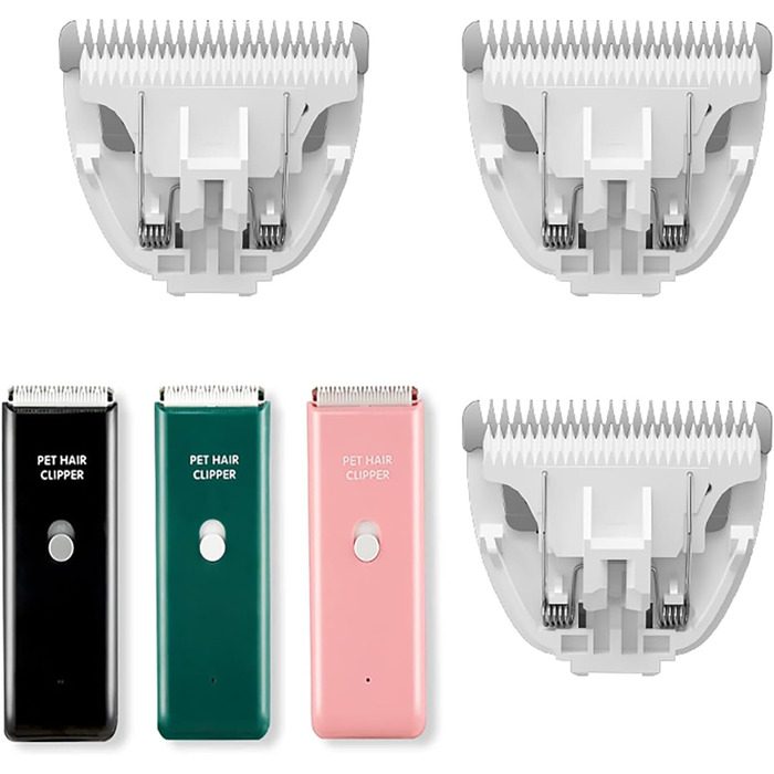 Професійна машинка для стрижки собак та котів, акумуляторна, бездротова, набір лез (3 шт.), стандарт