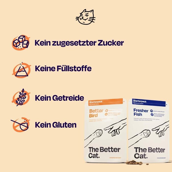 Супер-преміум корм для котів The Better Cat з куркою, беззерновий, з пробіотиками, без цукру, 2 кг