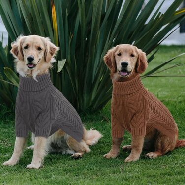 Вовняний пуловер для собак Preferhouse, теплий зимовий ролkragen для тварин, теплий пуловер, товстий светр для віндхундів, бернських вівчарок (червоний, 4XL) (XXXX-Large, темно-сірий)