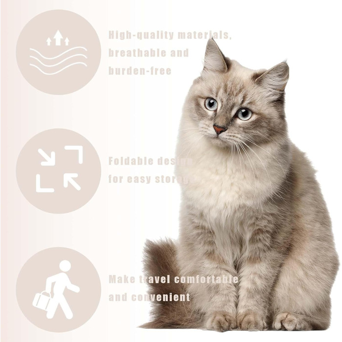 Транспортувальна сумка-рюкзак для котів та дрібних тварин, сіра та біла