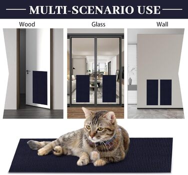 Килимок для дряпання котів, 200х40 см, темно-синій, на стіну, килимок для кігтів