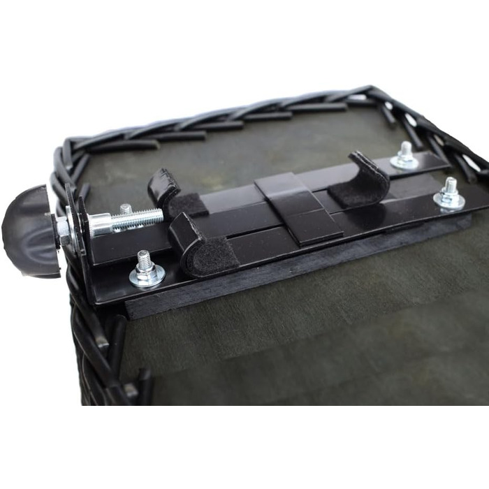 Корзина для собак на велосипед – ручної плетіння з лози, з ґратчастою кришкою, кріпленням для багажника та знімним подушечкою. Розмір: 60 x 39 x 50 см, колір чорний (венге), XL