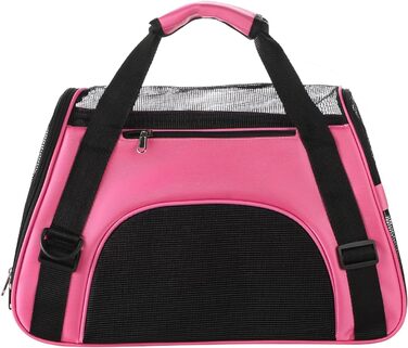 Транспортна сумка для собак та котів: рожева, складна, з регульованим плечовим ременем, 42 x 20 x 25.5 см