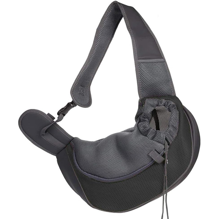 Переносна сумка-переноска для собак та котів, чорна, 38 x 10 x 20 см (L 2-4 кг)