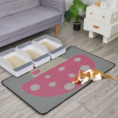 Килимок для котячого туалету Bienbee XL, двошаровий, водонепроникний, 116,8x68,6 см, проти розносу наповнювача, легкий у догляді