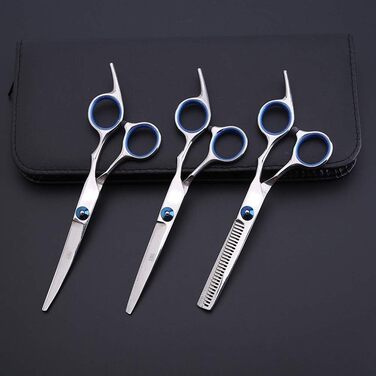 Набір професійних ножиць для грумінгу собак, набір для догляду за тваринами, сталевий триммер для шерсті собак та котів з 6-дюймовим лезом, ножиці для розрідження, вигнутий гребінець