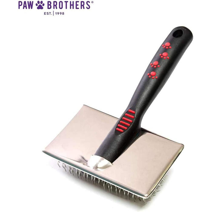 Професійна щітка для короткошерстих собак Ryan's Pet Supplies Paw Brothers, середня, 8,9x4,1 см, з покритими кінчиками, м'яка до шкіри