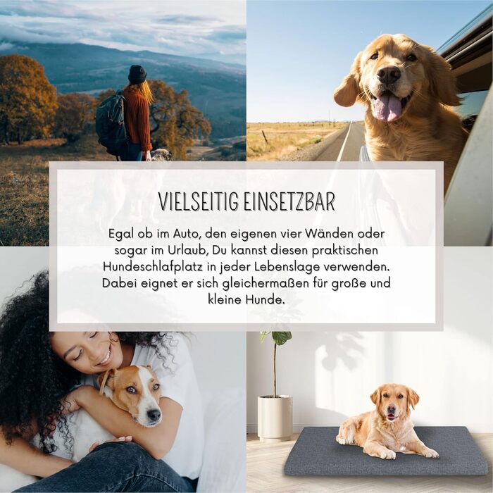 Килимок для собак Leo 60x100 см, кошик для собак з знімним поліестерним покриттям, м'який наповнювач, миється, 100x60x5 см, килимок для собак, лежанка для собак, ліжко для цуценят, антрацит