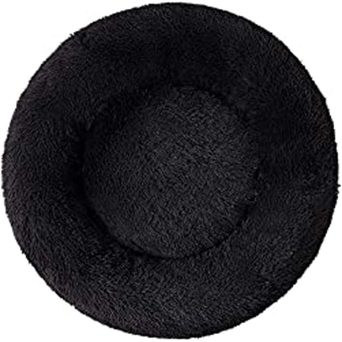 Кругле м'яке ліжко для собак та котів (80 см, чорний колір). XL для великих та середніх собак.