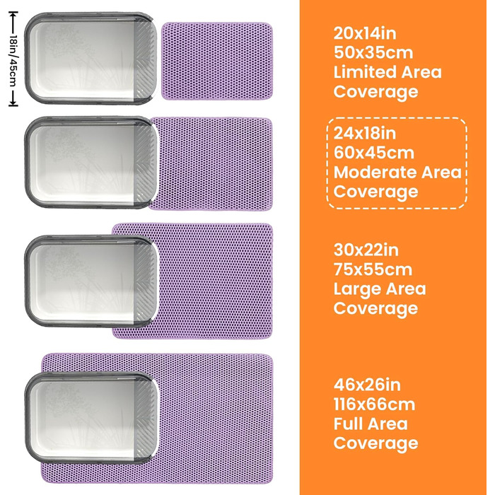 Килимок під лоток для котів Petinstinct, XXL, 60x45 см, фіолетовий