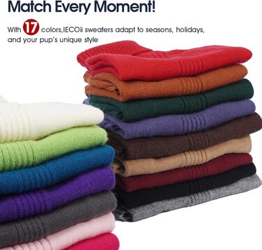 Зелений теплий зимовий пуловер для собак IECOii, великий розмір (XX-Large), для чихуахуа, бульдога, лабрадора
