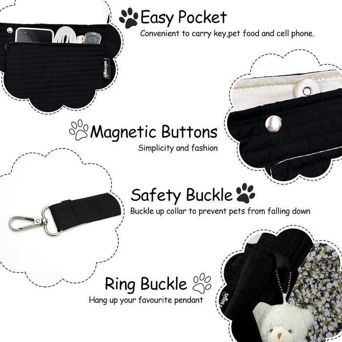 Сумка-переноска для собак NATUYA, чорна, водонепроникна, для прогулянок та подорожей