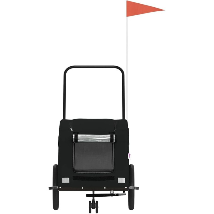 Фургон для собак VidaXL - чорний, 45 кг, Oxford-Gewebe, з прапором та відбивачами