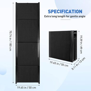 Східці для собак у машину, розкладні, 180x50 см, для великих собак, до 115 кг, SUV та LKW