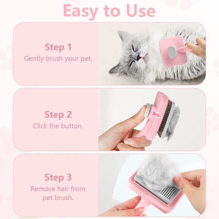 Гребінець для грумінгу тварин, щітка для собак та котів, масажна щітка для догляду за шерстю, самоочищувана