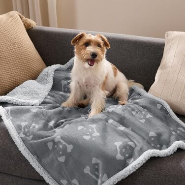 Водонепроникний коврик для собак BEDSURE - 152x127 см, миючий, з Sherpa Fleece, для великих собак, сірий