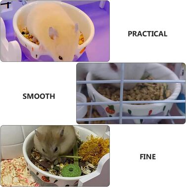 Миски для хом'яків Balacoo, круглі, керамічні, 2 шт. - для дрібних тварин, кроликів, мишей, морських свинок, їжаків, фіолетовий/блакитний