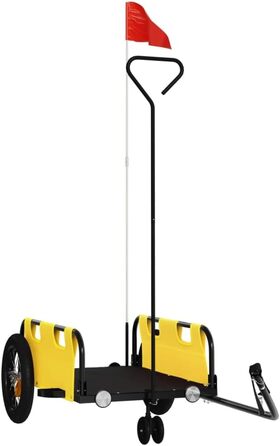 Причіп для велосипеда: вантажний, для собак, жовтий, Oxford, міцний, легко монтується