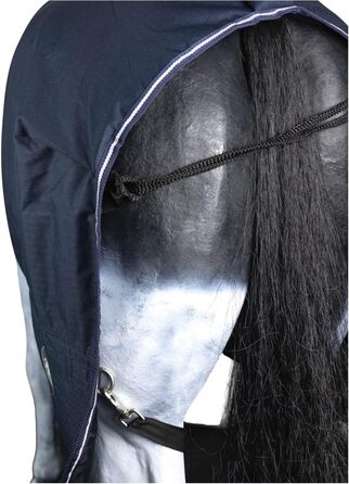 Деки для коней Marengos Comfort: водонепроникна, дихаюча, з флісовою підкладкою та еластичними перехресними ременями, 145 см, колір морський