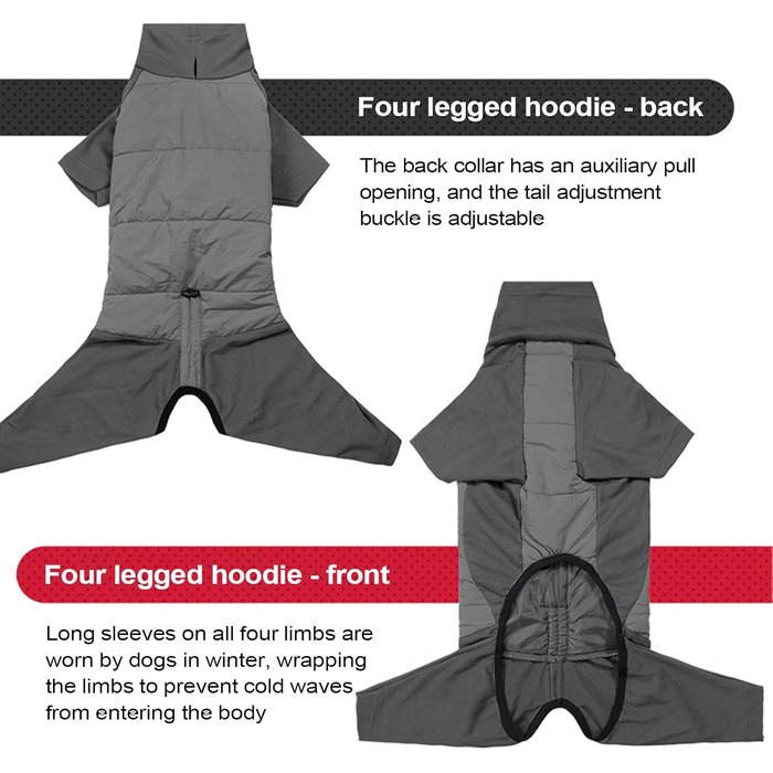 Зимовий одяг для собак: теплий, вітронепроникний зимовий одяг з коміром для малих, середніх та великих собак. Ідеально для прогулянок, походів та кемпінгу. Колір: сірий, розмір L