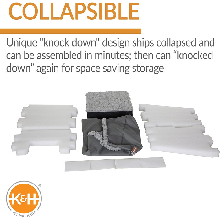 Підвищення для собак і котів K&H Pet Products, складна конструкція, сірий колір, маленький розмір