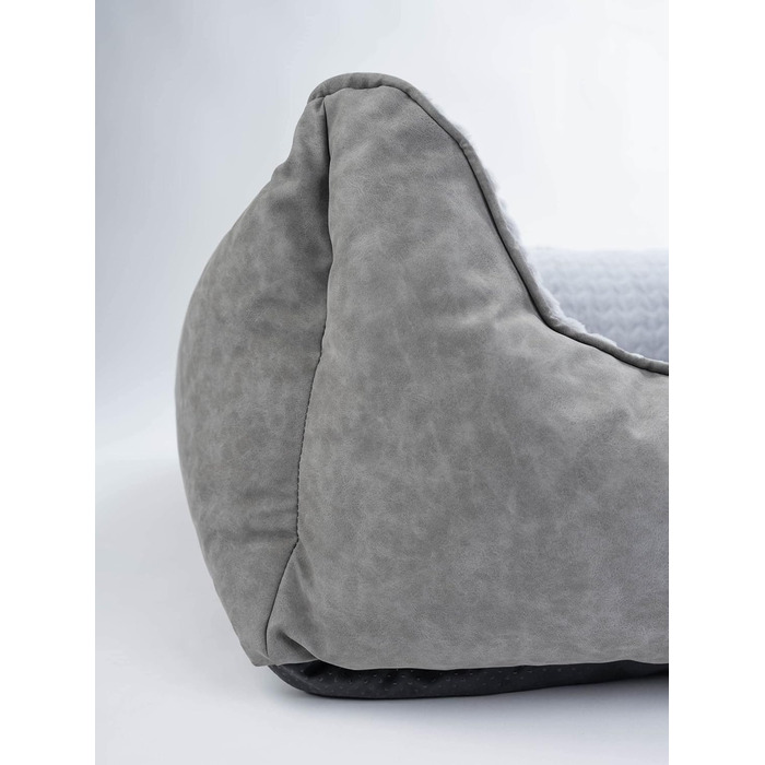 TrendPet VitaBed Style - ортопедичне ліжко для собак, штучна шкіра, плюшеве всередині (80x70 см, сірий)