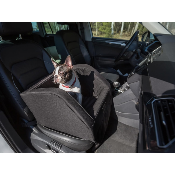 Автокрісло для собак, переноска для собак, лежанка для собак, переноски для тварин, для заднього сидіння, ковдра для собак, корзина для собак, лежанка для котів, для маленьких собак (46x46x31 см), чорний колір