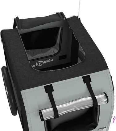 Festnight Причіп для велосипеда, переноска для собак, чорний та сірий (45 кг)