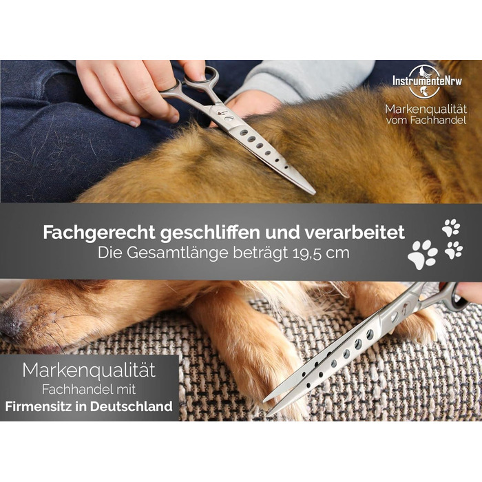 Професійна ножиця для грумінгу собак та котів, 19,5 см – ножиці для шерсті, хутра та тварин