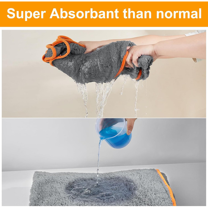 Рушник для собак Bienbee, швидковисихаючий, супер вбираючий, сірий, розмір XXL