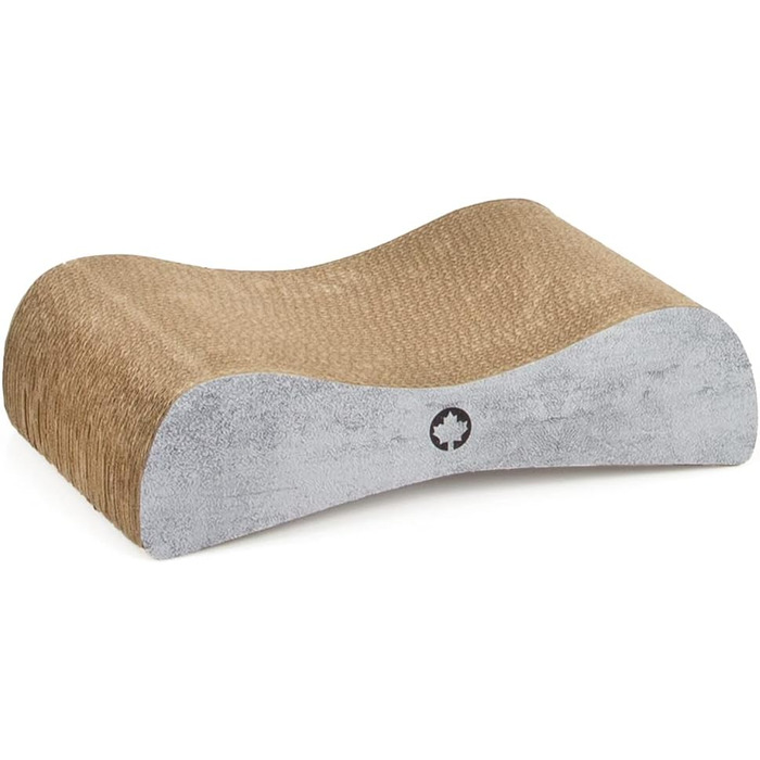 Котячий дряпак Satellite Small - чорний, з котячою м'ятою | Дряпак для котів з картону, бетонування | 37 x 10 x 23 см