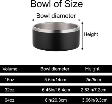 Персоналізований миска для собак та котів - нержавіюча сталева миска з іменем, неслизька миска для собак та котів, миска для води (Чорний)