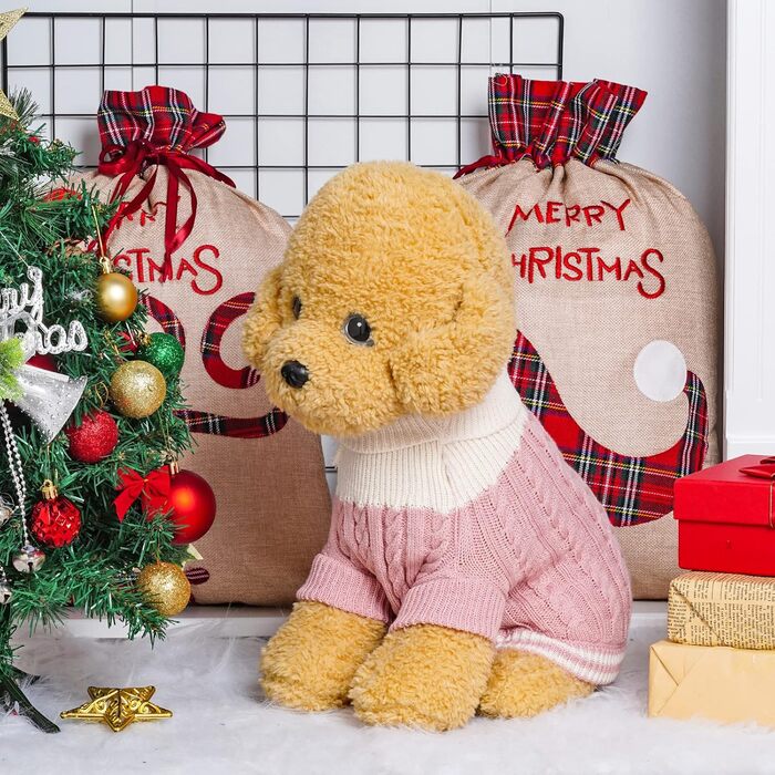 Пуловер для собак з високим коміром, теплий зимовий одяг для собак та кошенят, теплий одяг для собак, пуловер з в'язаного полотна, підходить для холодних днів