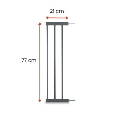 Захисні ворота для дітей Hauck Clear Step Autoclose - сірий, регульована ширина 75-80 см, висота 77 см, самозакривні, без свердління, подовження 21 см